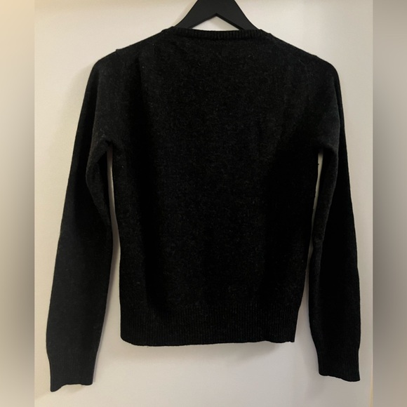 New D&G Dolce & Gabbanas Dark Grey Wool Knit Cardigan Black Lace S Made in Italy - Picture 5 of 5